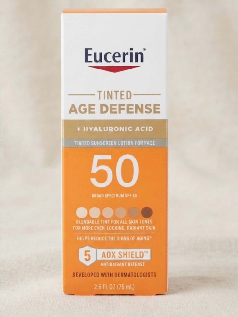 Eucerin Tinted Age Defense SPF 50 Sunscreen Lotion & Beauty Gift Bag